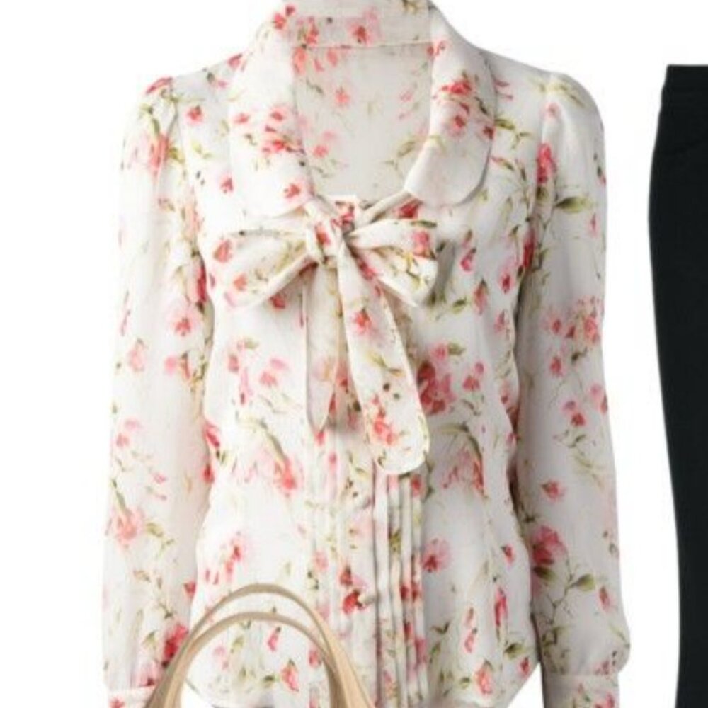 Red Valentio silk blouse